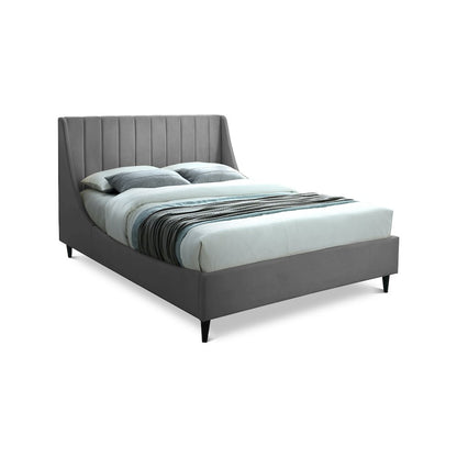 Eva Grey Velvet Full Bed