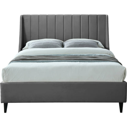Eva Grey Velvet Full Bed