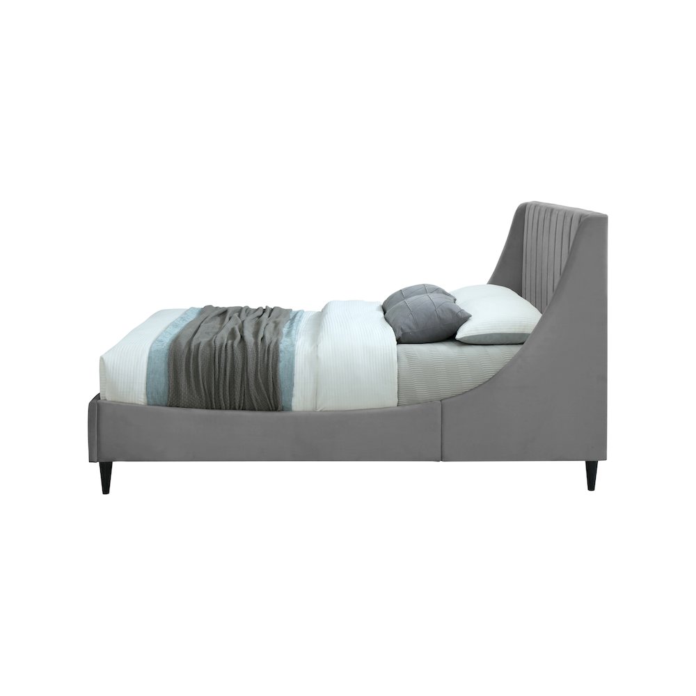 Eva Grey Velvet Full Bed