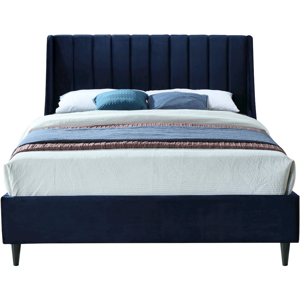 Eva Navy Velvet Full Bed