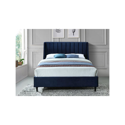 Eva Navy Velvet Full Bed