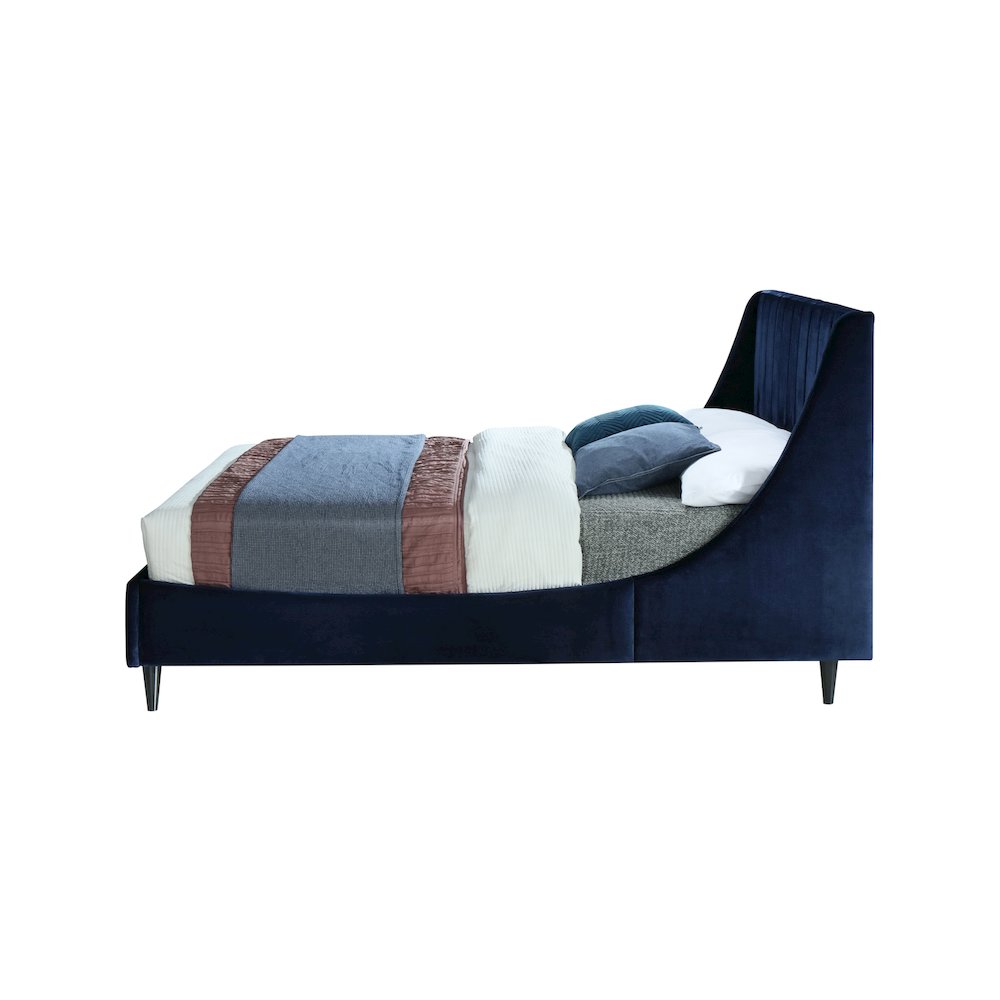 Eva Navy Velvet Full Bed