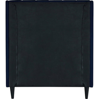 Eva Navy Velvet Twin Bed