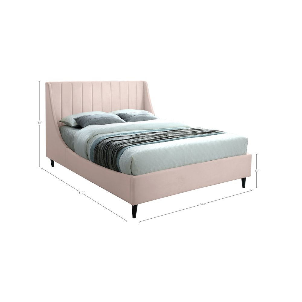 Eva Pink Velvet Full Bed