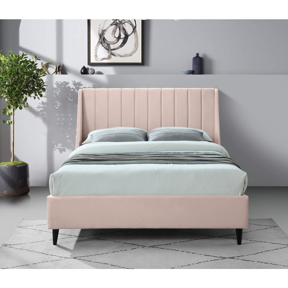 Eva Pink Velvet King Bed