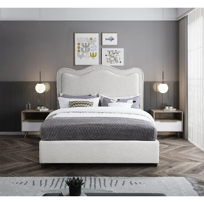 Felix Cream Linen Textured Fabric Full Bed