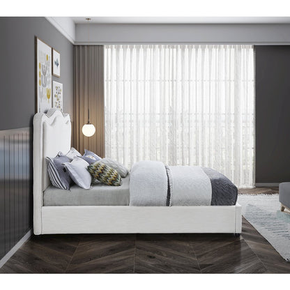 Felix Cream Linen Textured Fabric Full Bed