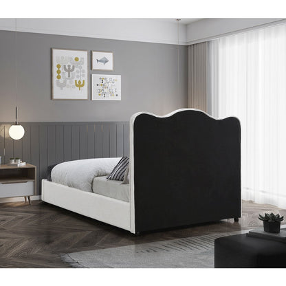 Felix Cream Linen Textured Fabric Full Bed
