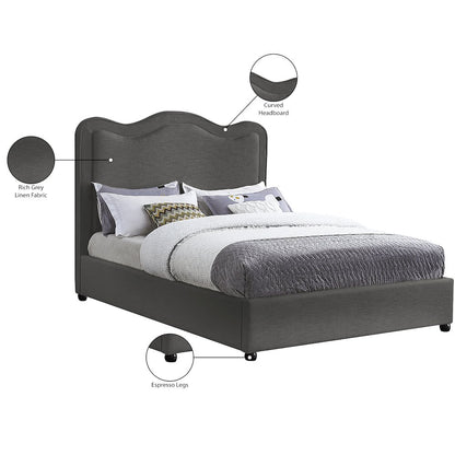Felix Grey Linen Textured Fabric Full Bed