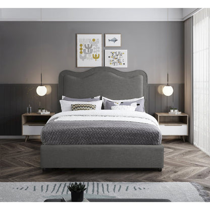 Felix Grey Linen Textured Fabric Full Bed