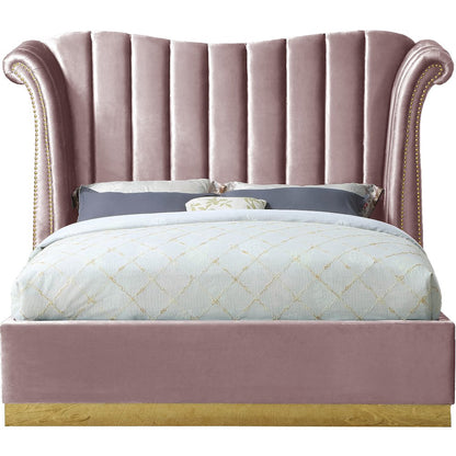 Flora Pink Velvet King Bed