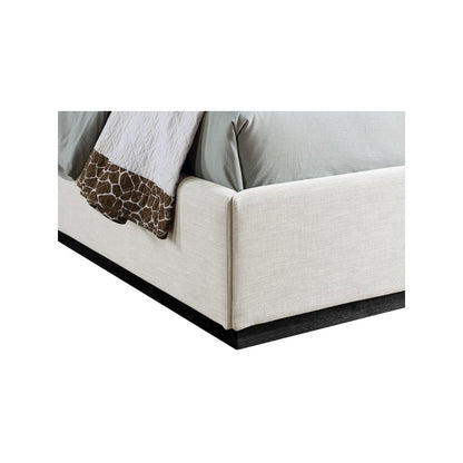 Flynn Beige Linen Textured Fabric Twin Bed