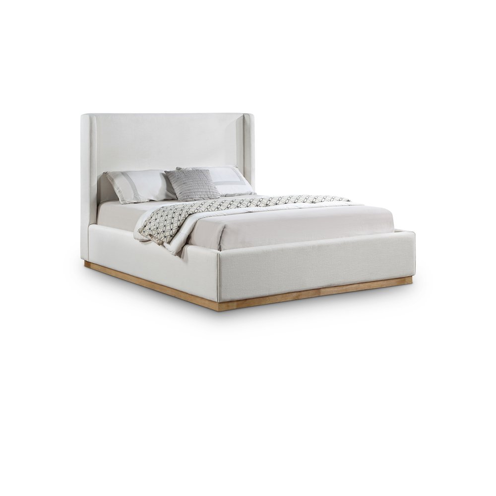 Flynn Cream Linen Textured Fabric Full Bed