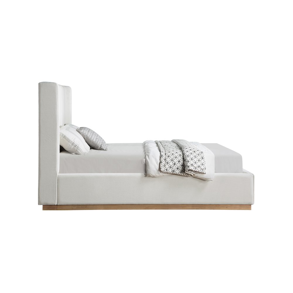 Flynn Cream Linen Textured Fabric Full Bed