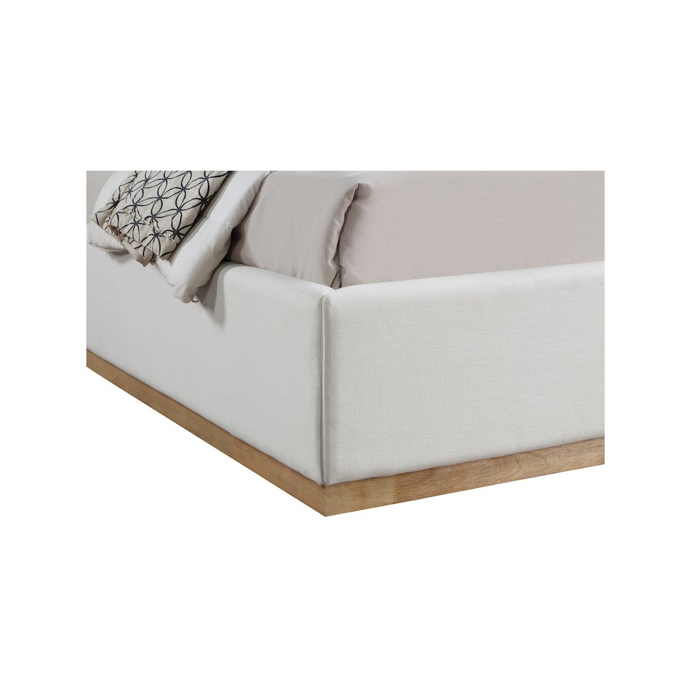Flynn Cream Linen Textured Fabric King Bed
