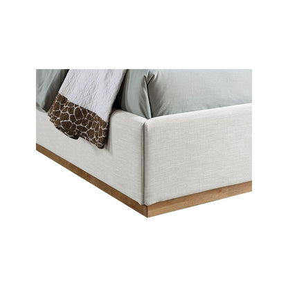 Flynn Cream Linen Textured Fabric Twin Bed