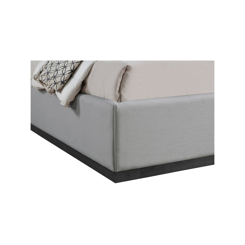 Flynn Grey Linen Textured Fabric Full Bed