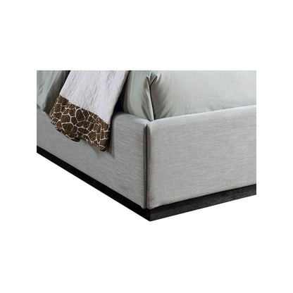 Flynn Grey Linen Textured Fabric Twin Bed