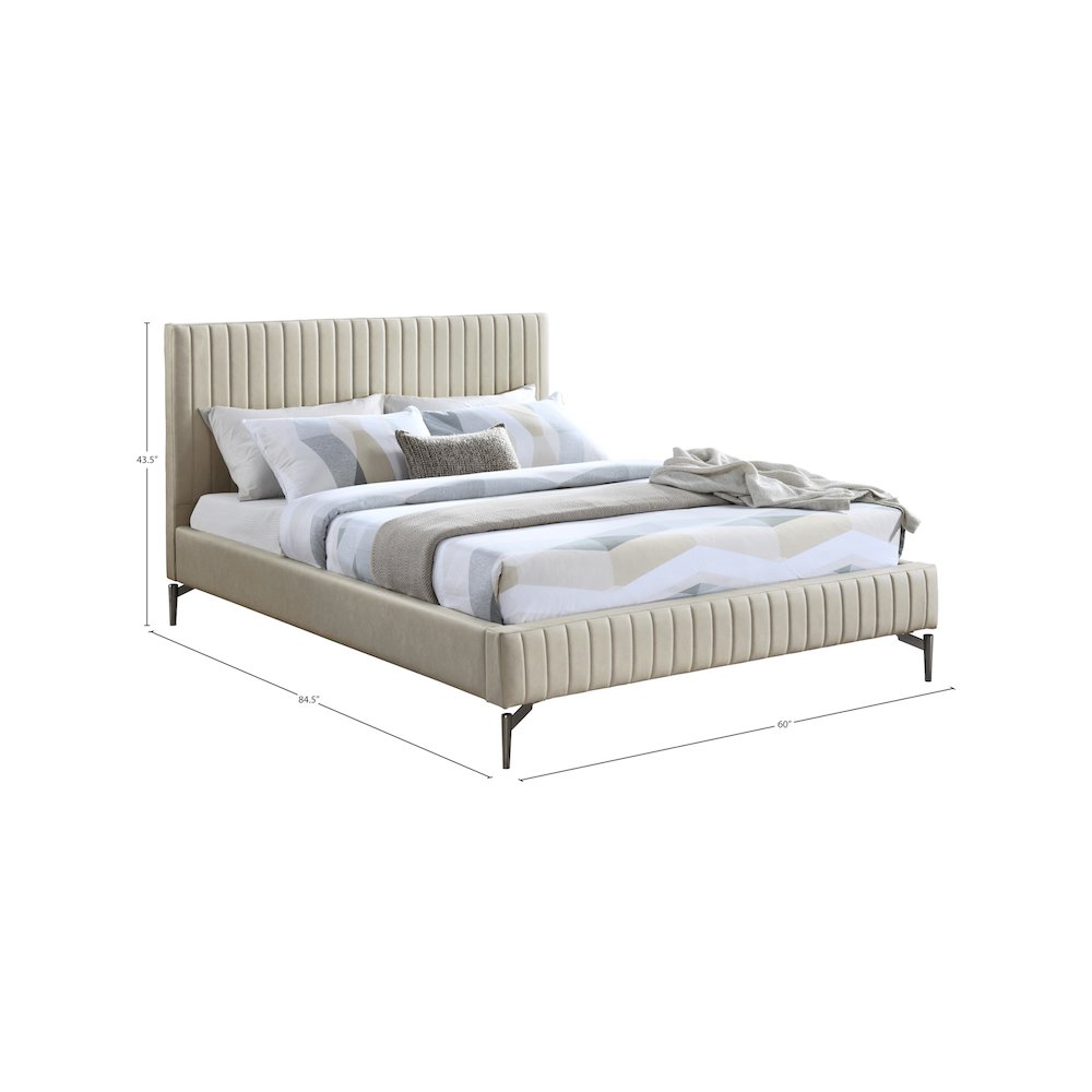 Gallo Beige Vegan Leather Full Bed
