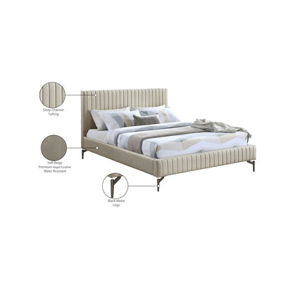 Gallo Beige Vegan Leather Full Bed