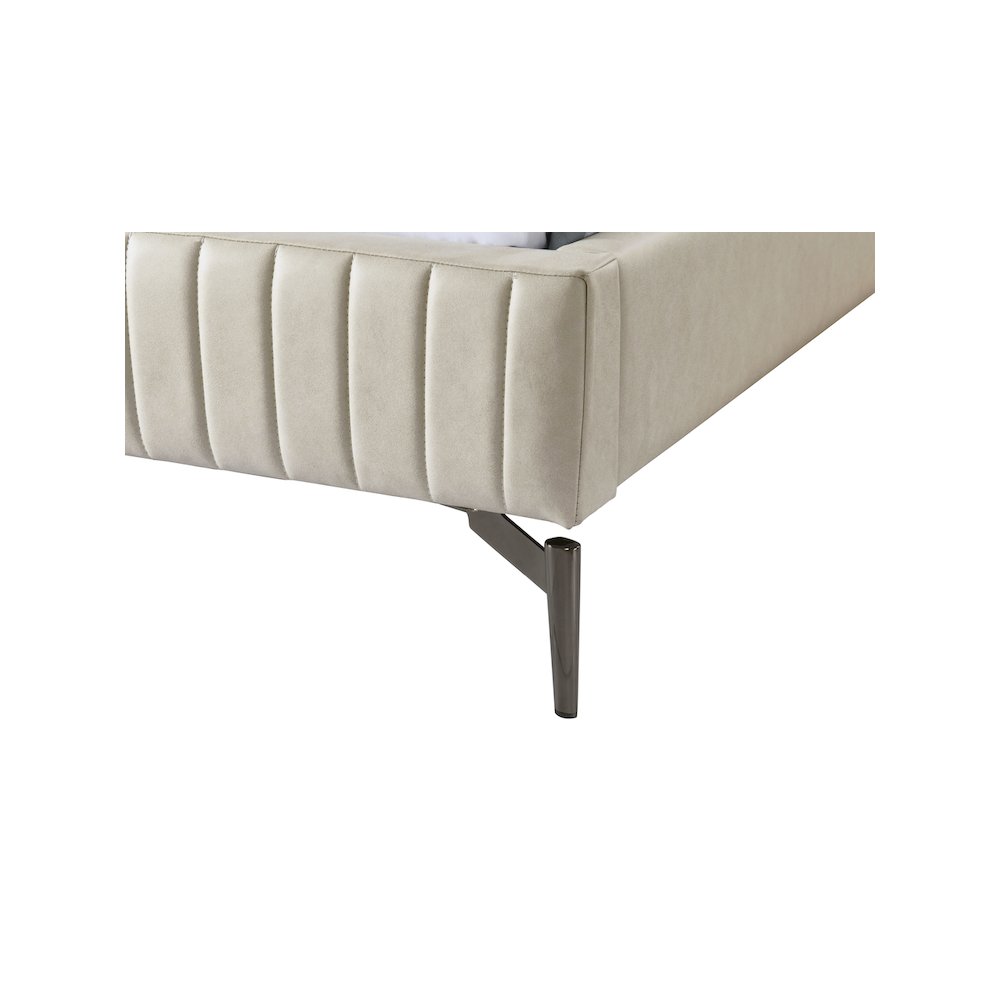 Gallo Beige Vegan Leather Full Bed