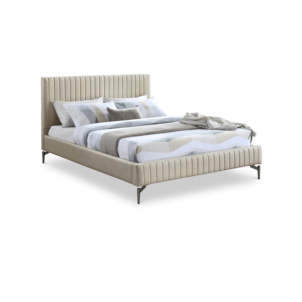 Gallo Beige Vegan Leather King Bed