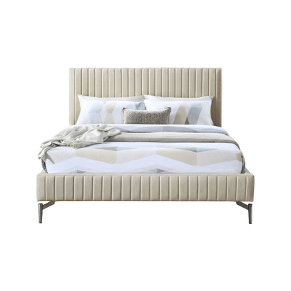 Gallo Beige Vegan Leather King Bed