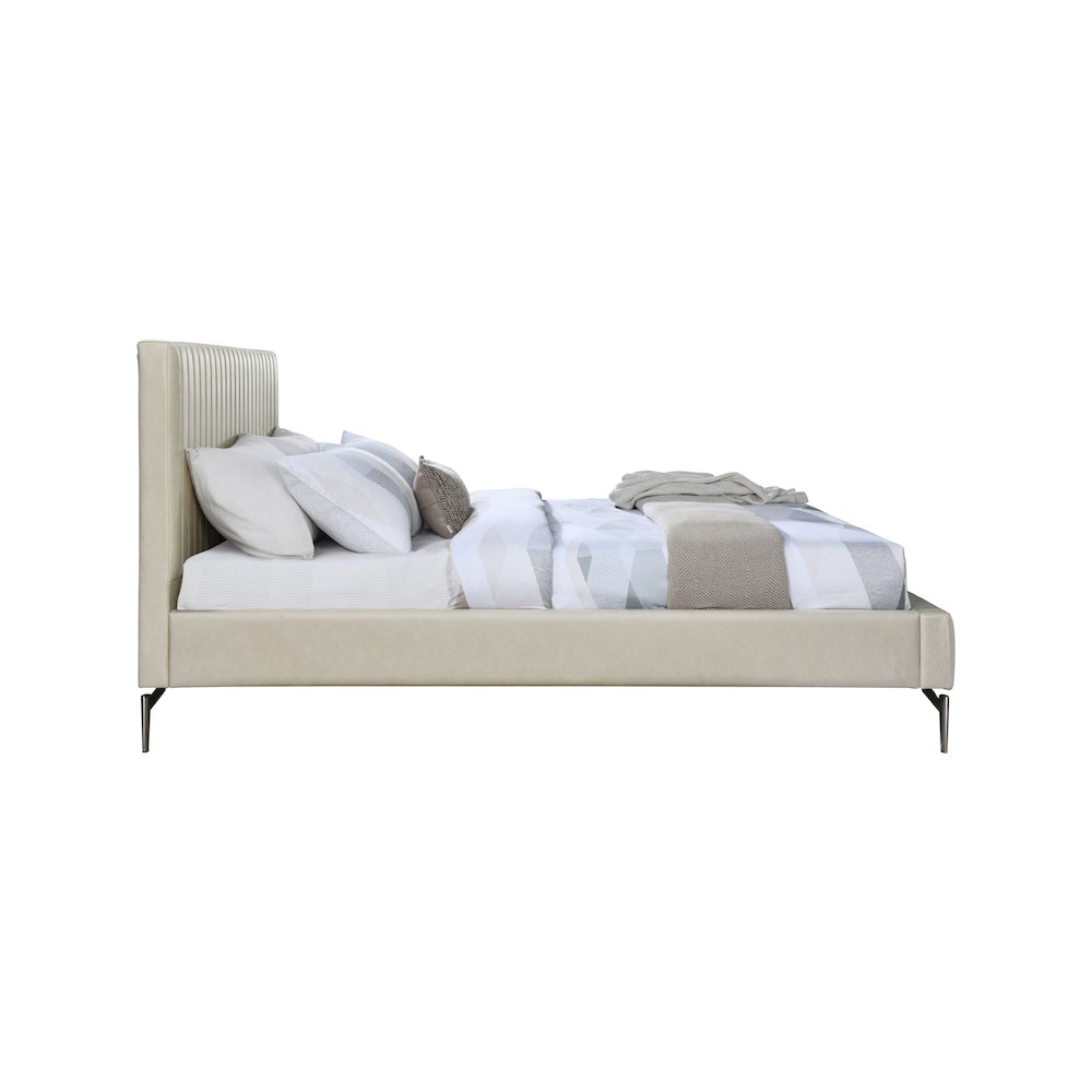 Gallo Beige Vegan Leather Queen Bed