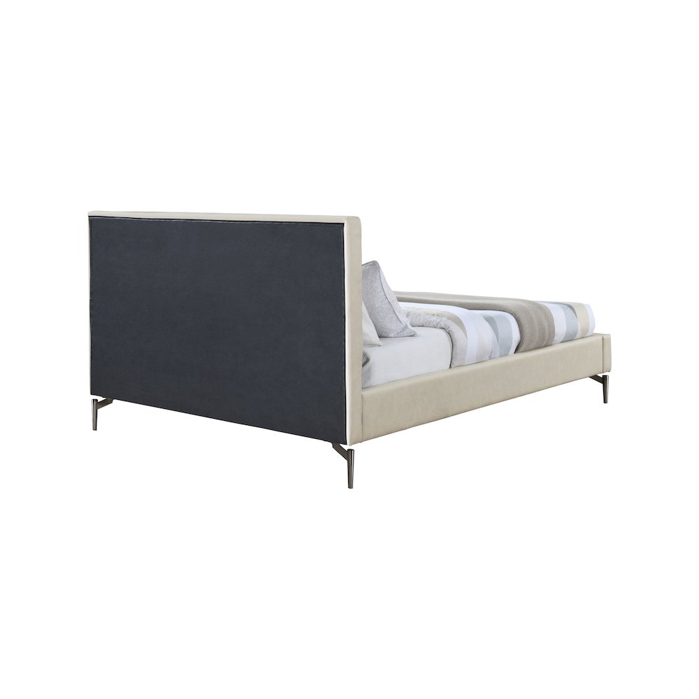 Gallo Beige Vegan Leather Queen Bed