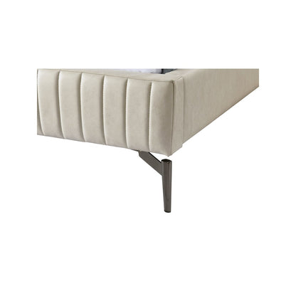 Gallo Beige Vegan Leather Queen Bed