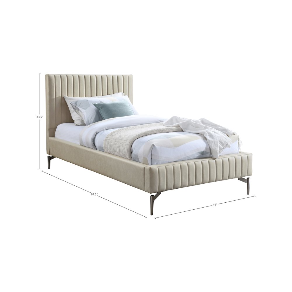 Gallo Beige Vegan Leather Twin Bed