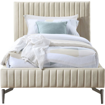 Gallo Beige Vegan Leather Twin Bed
