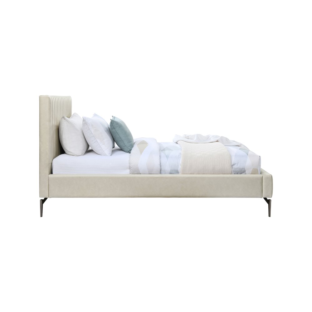 Gallo Beige Vegan Leather Twin Bed