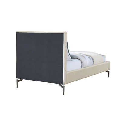 Gallo Beige Vegan Leather Twin Bed