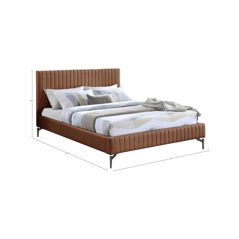 Gallo Cognac Vegan Leather Full Bed
