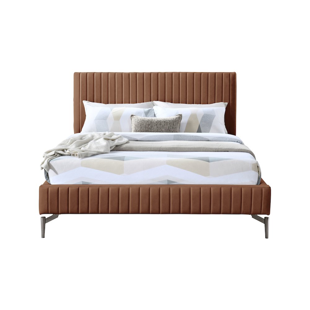 Gallo Cognac Vegan Leather Queen Bed