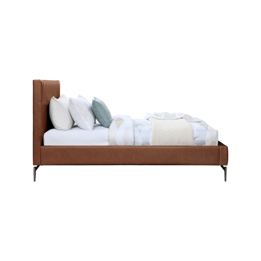 Gallo Cognac Vegan Leather Twin Bed