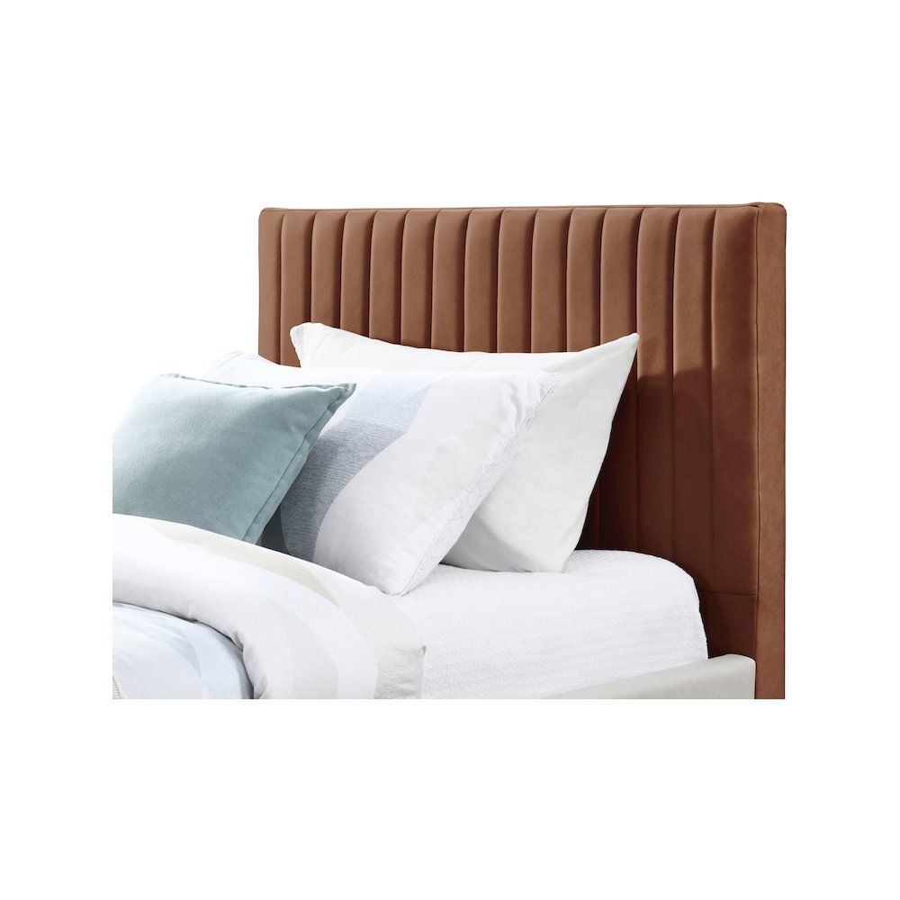 Gallo Cognac Vegan Leather Twin Bed