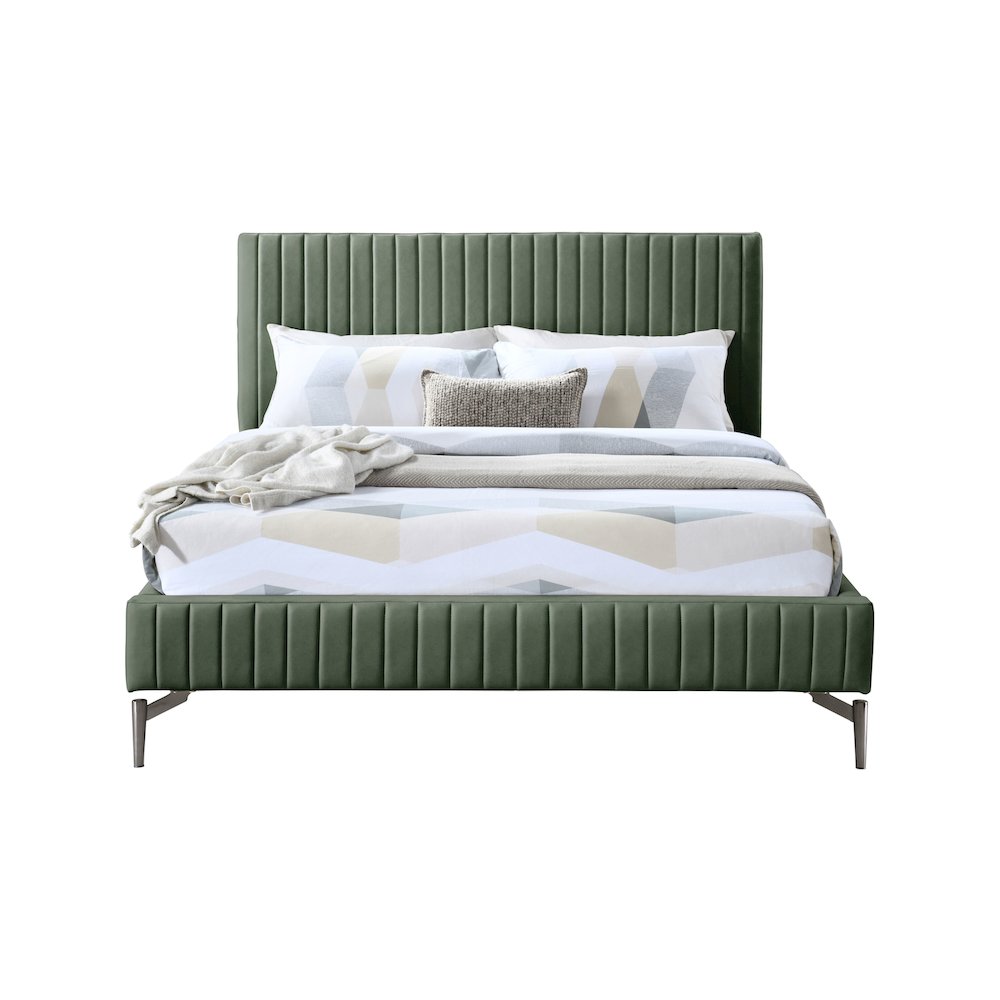 Gallo Green Vegan Leather King Bed