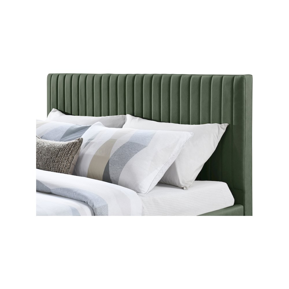 Gallo Green Vegan Leather King Bed