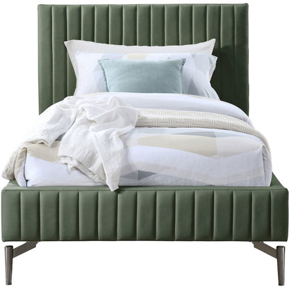 Gallo Green Vegan Leather Twin Bed