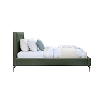 Gallo Green Vegan Leather Twin Bed