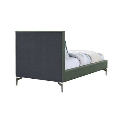 Gallo Green Vegan Leather Twin Bed