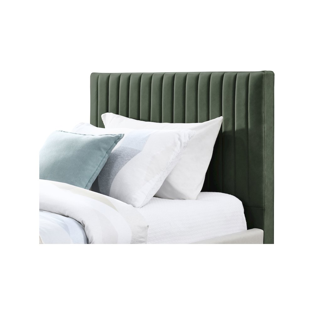 Gallo Green Vegan Leather Twin Bed