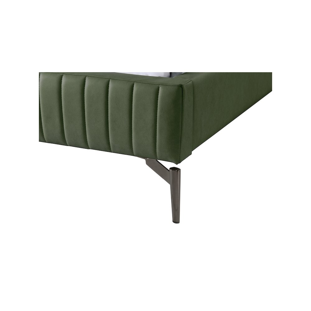 Gallo Green Vegan Leather Twin Bed
