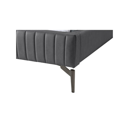 Gallo Dark Grey Vegan Leather King Bed