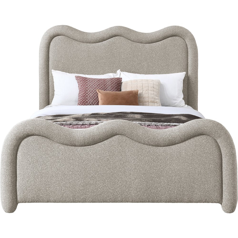 Gavin Beige Chenille Fabric Full Bed