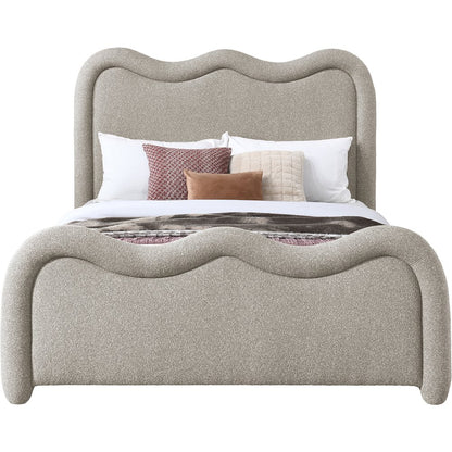 Gavin Beige Chenille Fabric King Bed