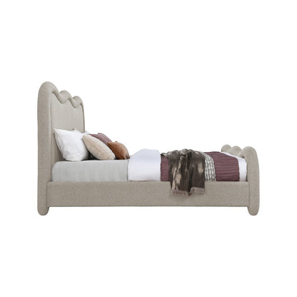 Gavin Beige Chenille Fabric King Bed