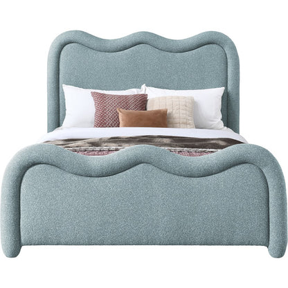 Gavin Blue Chenille Fabric Full Bed